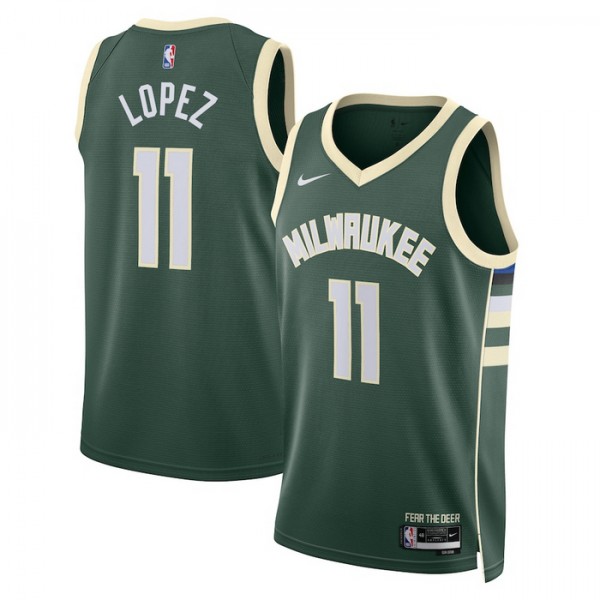 Milwaukee Bucks Trikot Brook Lopez 11 Nike 2022-23 Icon Edition Grün Swingman - Herren